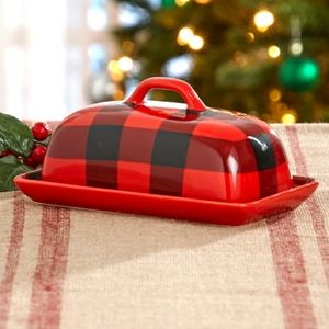 Buffalo Check Farmhouse Butter Dish